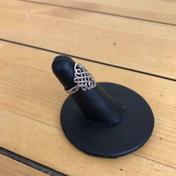 Celtic Infinity Knot Ring Open Weave Design Vintage 90s 875 Silver PAJ Size 5 - Picture 4 of 9